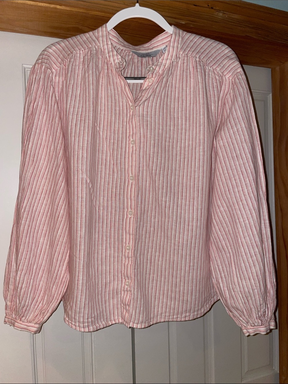 & Other Stories Pink and White Striped Button-Down Shirt US Size 6